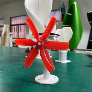 Micro Wind Turbine With LED Light Horizontal 6 Blades Wind Solar Hybrid Wind Generator
