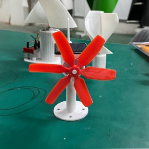 Micro Wind Turbine With LED Light Horizontal 6 Blades Wind Solar Hybrid Wind Generator
