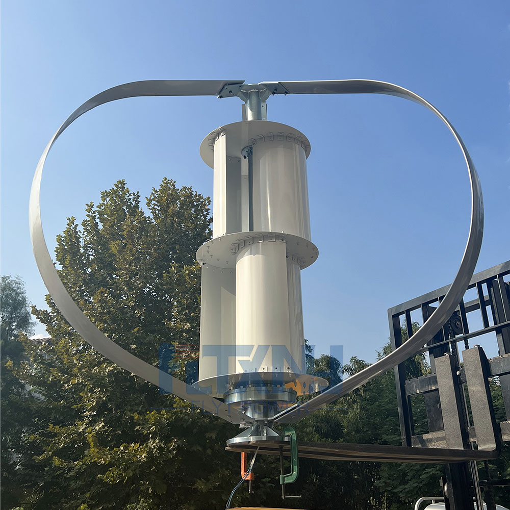 Q shape 3kw 48v 220v Alternative coreless vertical wind turbine generator for home use Featured Image